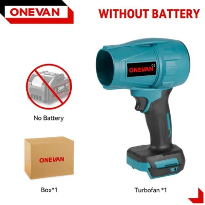 Produktbild von Elektrischer Laubbläser - Akku-Turbogebläse - 2000 W - 200 m/s Luftgeschwindigkeit - Bürstenloser Motor - Für Laub, Schnee, Staub - Ohne Akku