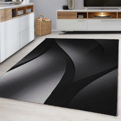 Produktbild von Ayyildiz Hali PLUS801508010BLACK, Teppich, Polypropylen (PP), Schwarz, Rechteck, 800 mm, 1500 mm
