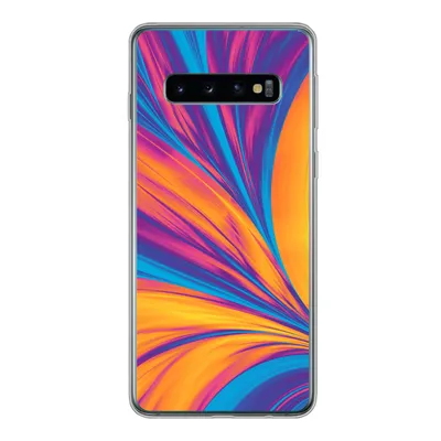 Produktbild von MuchoWow® Handyhülle Schutzhülle Hülle für Samsung Galaxy S10 Federn - Regenbogen - Neon - Abstrakt Silikon Softcase Handy Hülle - Handytasche