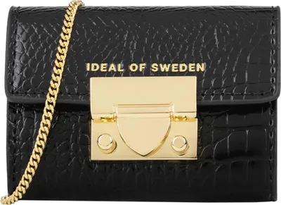 Image de IDEAL OF SWEDEN, Porte-monnaie modèle Liv Padlock avec motif de serpent et chaîne amovible (105 cm), Noir