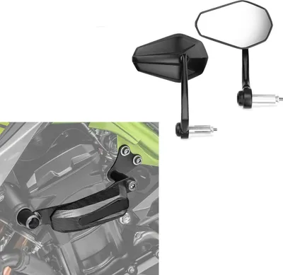 Immagine prodotto di Set di crash pad e specchietti retrovisori da manubrio per Kawasaki Z 900 17-25