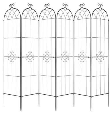 Imagen del producto de Enrejado para jardín, 220 x 52,5 cm. 6 unidades de enrejados para rosas, con acabado en polvo y diseño de cierre práctico. Enrejados de soporte para plantas, ideales para flores, verduras y rosas