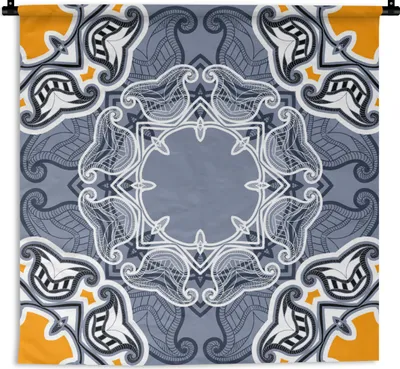 Produktbild von MuchoWow® Wandteppich Wandbehang Winter - Abstrakt - Blumen - Design 60x60 cm Tapisserie Dekoration Wandtuch - Dekorationen - Wand Decke