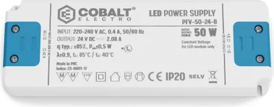 Produktbild von PFV Konstantspannungs-LED-Netzteil 50W, 24V | IP20 Schutzart | Kompakt, Effizient & Sicher, Trafo für LED-Beleuchtung