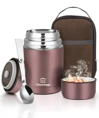 Thermocontainer 800 ml Edelstahl, auslaufsicher, inkl. Löffel, rosa