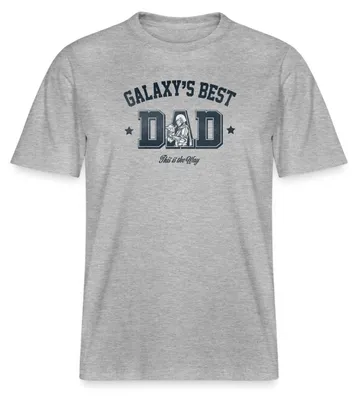 Produktbild von Star Wars: Mandalorian Galaxies Best Dad Motiv Relaxed Fit Uni T-Shirt, 3XL, Grau meliert