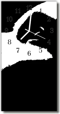 Produktbild von Tulup Glasuhr Wanduhr Küchenuhr Echt-Glas 30x60 Abstrakt Schwarz