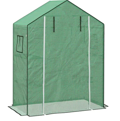 Image de Film de remplacement en PE de haute qualité pour serre et tunnel de culture de tomates, 135 g/m², résistant aux UV, avec porte roulante, 140 x 73 x 190 cm, indéchirable