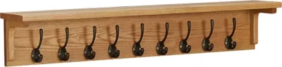 Produktbild von Wandgarderobe 90x16x16 cm Massivholz Eiche