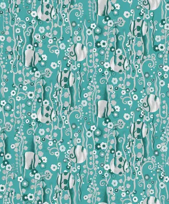 Zdjęcie produktu dla Khroma by Masureel Tapeta kwiaty turkusowym - 630020 - 53 cm x 10.05 m