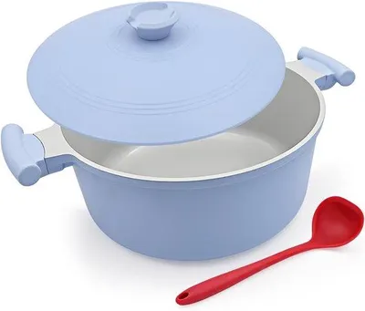 Obrázek produktu pro 6,5 litrový hrnec s poklicí, lehký hrnec na polévku, nepřilnavý keramický hrnec na dušení a pečení, indukční hrnec vhodný pro všechny typy sporáků