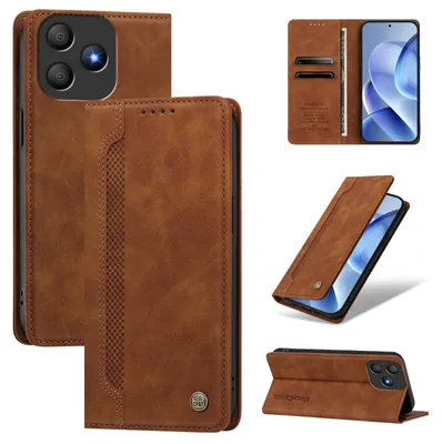 Produktbild von Handyhülle für Blackview Wave 9C, Leder Wallet Klapphülle mit Standfunktion, Stoßfeste Schutzhülle Braun