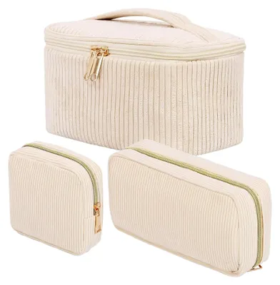 Produktbild von 3-teiliges Kosmetiktaschen-Set aus Cord für Damen