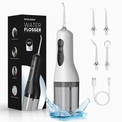 Produktbild von Munddusche, Wasserzahnbohrer, tragbarer Zahnsprayer, 300 ml Wassertank, wasserdichter Mundpflegereiniger