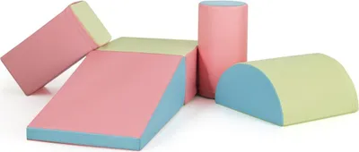 Image de 5 pièces. Blocs de construction en mousse Blocs de construction géants pour courir et grimper pour bébé Rose