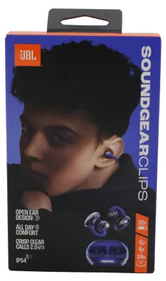 Zdjęcie produktu dla JBL Soundgear Clips TWS Open-Ear-Kopfhörer, IP54, Ghost Blue