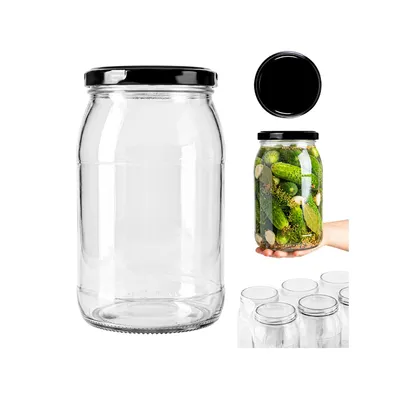 Produktbild von SuperButelki.pl - 8x Glasgefäß 900 ml mit Schraubverschluss, Gläserset 0,9 l mit Schraubverschluss für Konserven, Honig, Gläser mit Deckel fi 82 mm