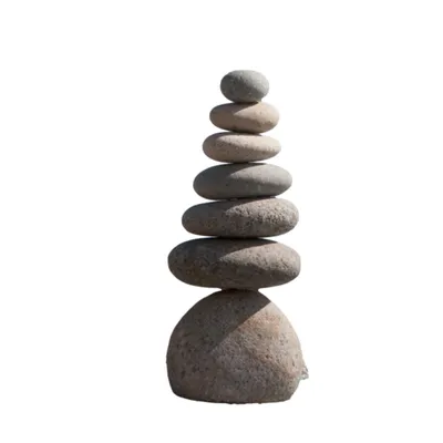 Produktbild von Steinfiguren Horn, 7 Naturstein Beach Pebbles Steinmännchen, Gartendekoration, Frost- & witterungsbeständig, Handarbeit, Naturprodukt, Neu, H 30 cm B 12 cm T 15 cm G 4,5 kg, V-710002