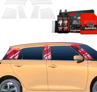 Zdjęcie produktu dla Folia ochronna 12 w 1 Grizz Protector na słupki A, B i C – Suzuki Swift (2024–2025)