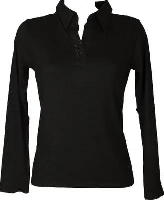 Immagine prodotto di Polo donna RAGNO viscosa manica lunga colletto e stras articolo 07770G, 6 - XL, Viscosa 94%,Spandex 6%