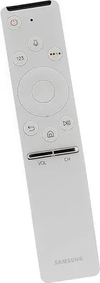 A white Samsung remote control is shown against a white background.