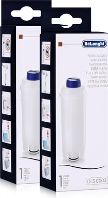 Two boxes of DeLonghi water filters shown side-by-side.