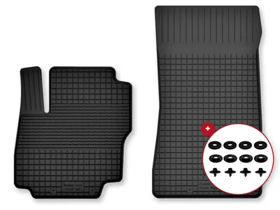 Image de Tapis avant en caoutchouc pour Fiat 600 2024- – 2 pièces, noirs, semi-universel, adapté