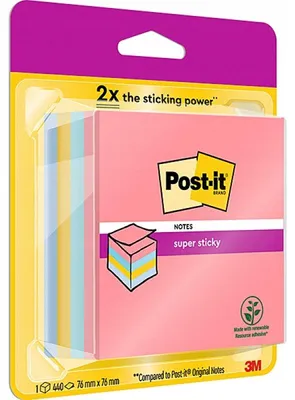 Produktbild von Post-it Haftnotizblock 76x76mm 440 Blatt Farb-Mix