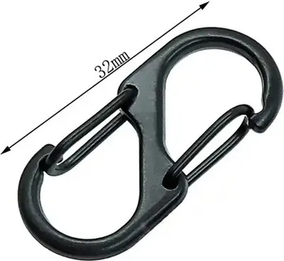 Produktbild von S Karabiner 32mm Klein Edelstahl Karabiner Schlüsselanhänger Doppelöffnung Haken