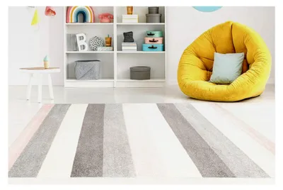 Produktbild von Teppich für das Kinderzimmer - Spielteppich für Jungen und Mädchen - Verschiedene Farben und Größen in Pastellrosa und Grau 80 x 150 cm