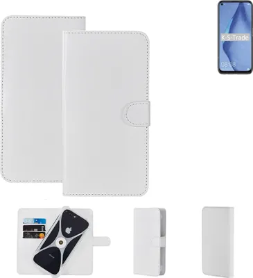 Produktbild von K-S-Trade Handy Hülle Schutz Hülle kompatibel mit Huawei P40 Lite Cover Case Bookstyle Bumper weiß 1x