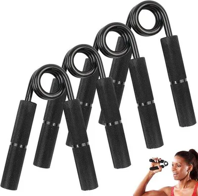 Productafbeelding van Ibenzoa® Handtrainer – Set van 4 (100–250 lb) | Metalen handspiertrainer (verenstaal en roestvrij staal) voor het versterken van de grip, onderarmen en polsen