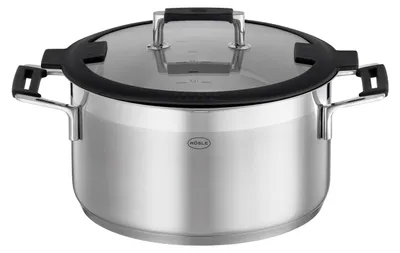 Kochtopf 24 cm, Edelstahl 18/10, mit Glasdeckel, 5,8 l, Induktion