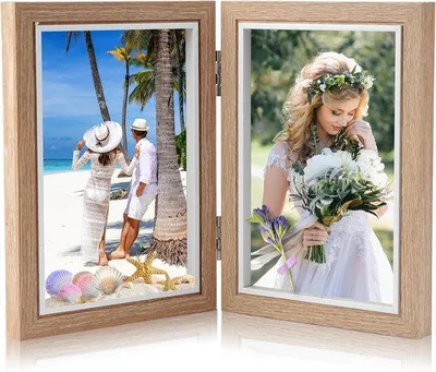 Produktbild von Famanu Fotohalter Faltbar - Holz, für 2 Fotos, 10 x 15 cm