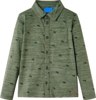Productafbeelding van Kindershirt 140 gemêleerd kakikleurig