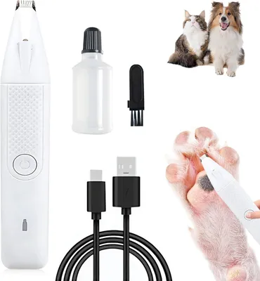 Produktbild von Tierhaarschneider mit LED-Licht, Getriebe-Clipper, Hundepfoten, wiederaufladbarer Pfotenschneider, elektrischer Tierhaarschneider