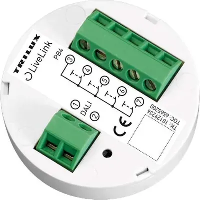 Immagine prodotto di Accoppiatore di pulsanti DALI Trilux per 4 pulsanti installati LiveLink DALI PB4
