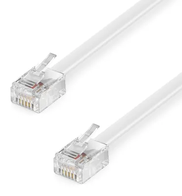 Produktbild von deleyCON 40m Telefonkabel RJ11 6P4C 99% Kupfer AWG28 - Weiß – Größe 40 M