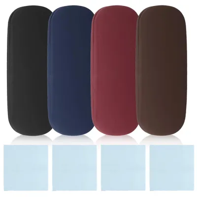Image de Étui à lunettes étui rigide pour lunettes - Similicuir dur - Lot de 4 - 4 couleurs - Pour homme et femme