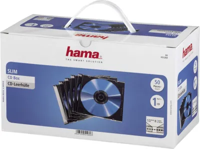 Immagine prodotto di Hama - Custodia sottile per CD - capacità: 1 CD - nero trasparente (confezione da 50)
