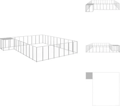 Produktbild von vidaXL Hundezwinger Silbern 25,41 m² Stahl - Hundezwinger & -ausläufe