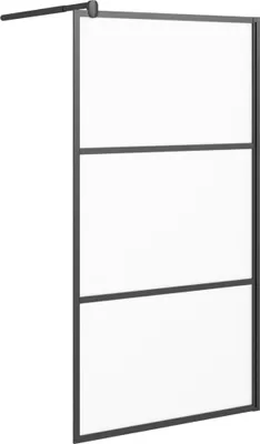 Produktbild von vidaXL Duschwand für Walk-In Dusche 100x195 cm ESG Mattiert Schwarz