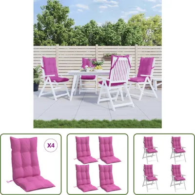 Produktbild von The Living Store Hochlehner-Auflagen 4 Stk. Rosa Oxford-Gewebe