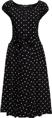 Produktbild von QUEEN KEROSIN Swingkleid Mit Polka Dots All-Over-Print Schwarz M