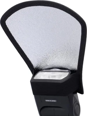 Produktbild von Universal Blitzdiffusor Reflektorkarte silber-weiß für Aufsteckblitze