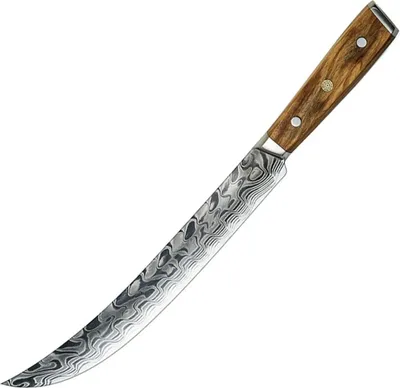 Produktbild von Damast Küchenmesser Yukari - Slaughter/Braun für präzise Schnitte KP37487