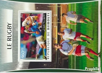 Produktbild von Briefmarken Dschibuti 2016 Mi Block 222 (kompl. Ausg.) postfrisch Rugby
