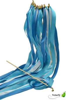 Produktbild von 10 Wedding Wands, Farbe:blau / türkis/ weiß