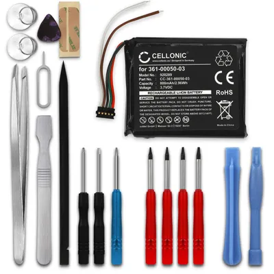 Immagine prodotto di CELLONIC 1x Batteria per Navigatore GPS Compatibile con Garmin Edge 510, 361-00050-03 – (800mAh, 3.7V) + Set di strumento
