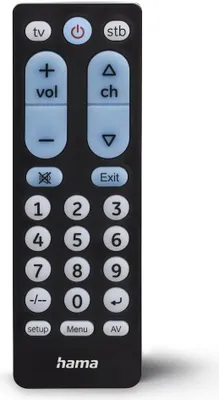 Produktbild von Hama Universal-Fernbedienung TV, Infrarot, für 2 Geräte, große Tasten, lernfähig (00221051)